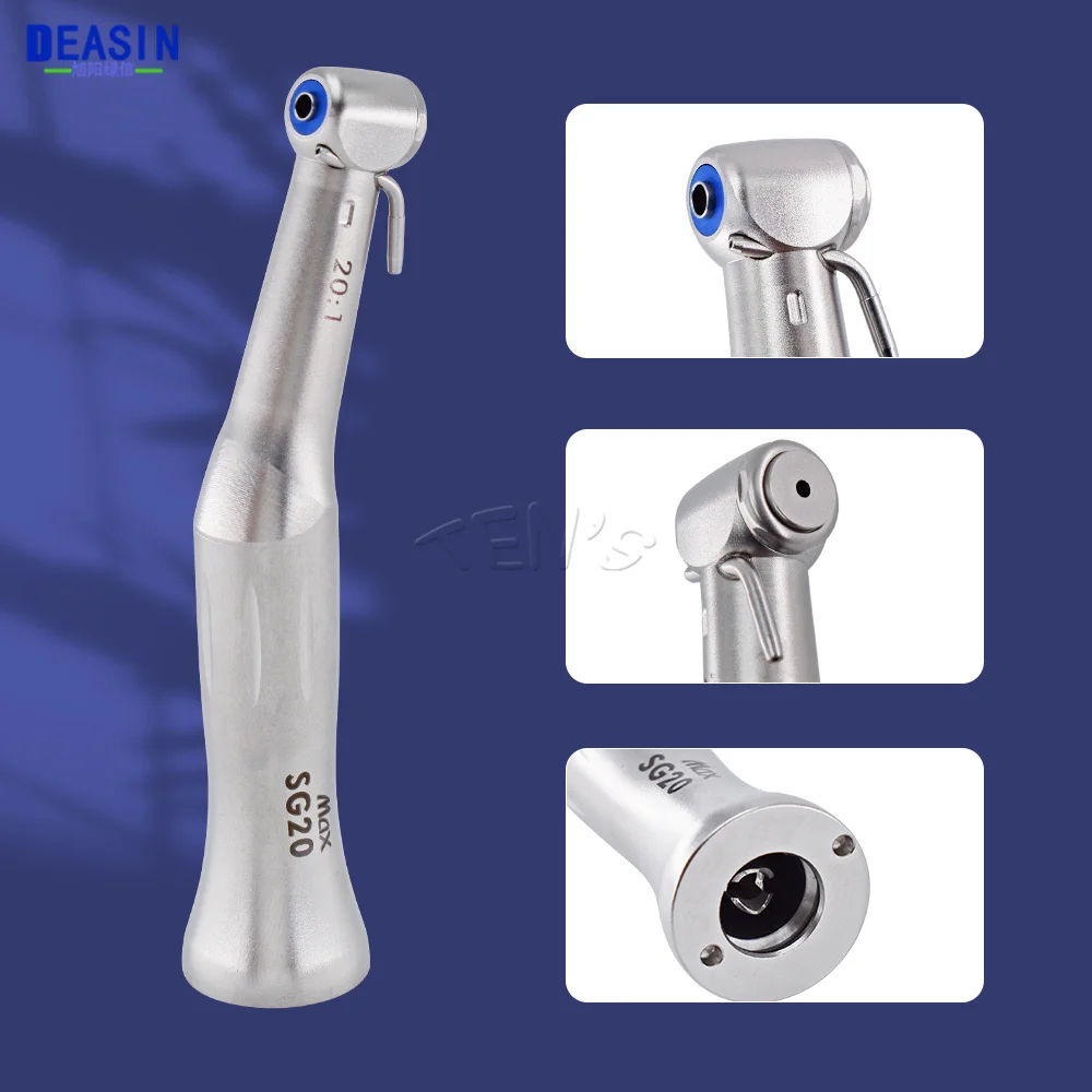 DEASIN De- MAX SG20 Dental Against Implant Angle 20/1 Low Speed Contra Angle Handpiece Odontologia Push Button Chuck Tools