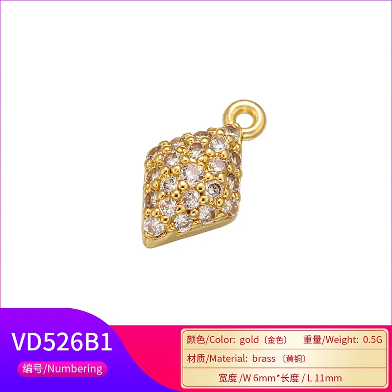 ZHUKOU 6x11mm Unique and compact crystal pendant for women necklace handmade DIY earrings jewelry accessories model 2 Pcs:VD526