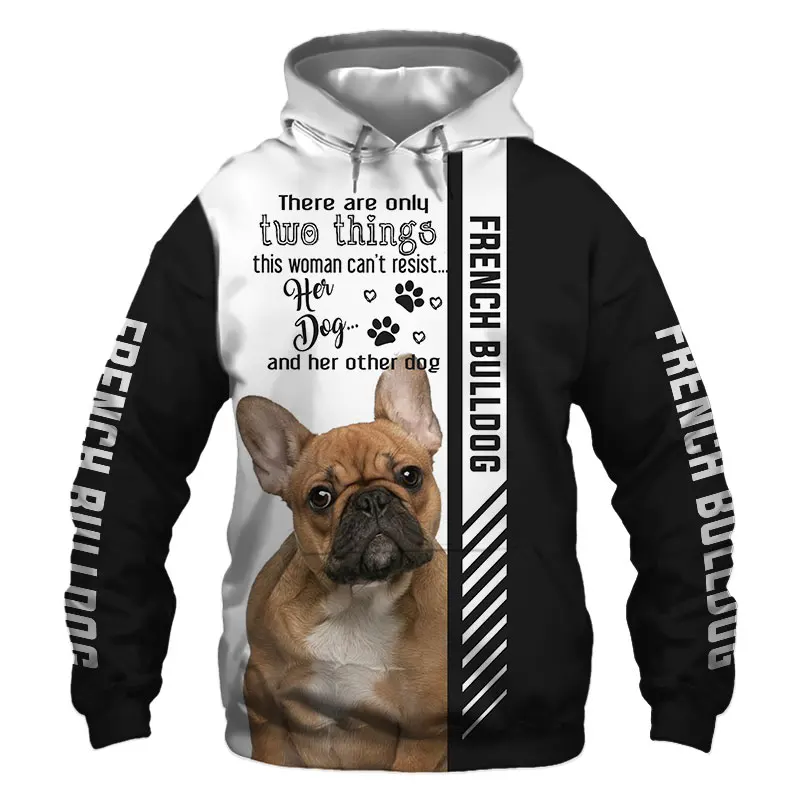 

French Bulldog Dog 3D Printed Jacket Men/women Harajuku Hoodie Unisex Casual Streetwear Sweatshirt Pullover sudadera hombre-991