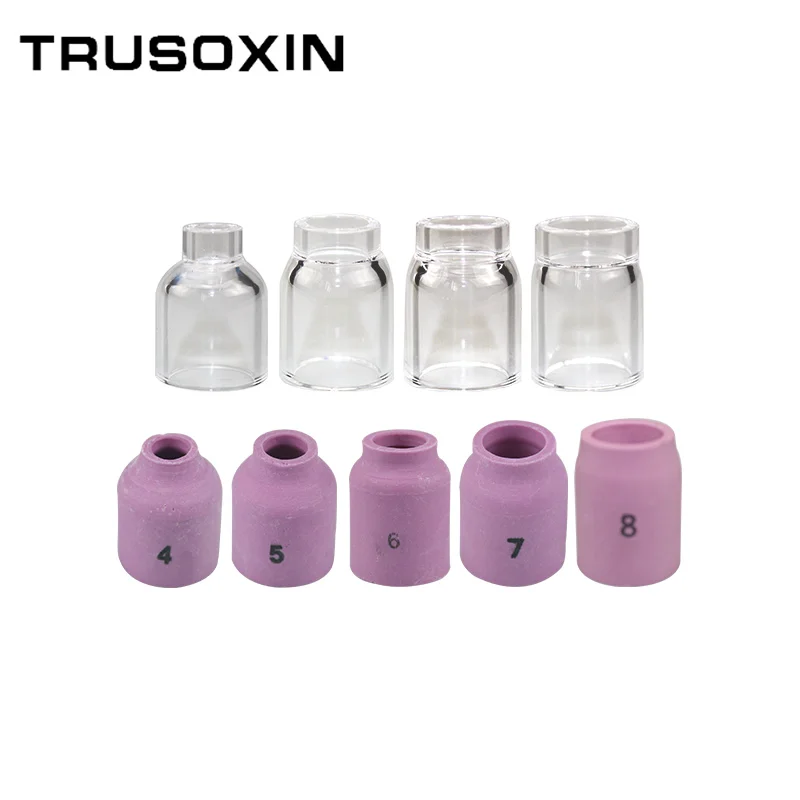 35pcs TIG Stubby Gas Lens #10 Pyrex Glass Cup Spares Kit Durable Practical Accessories For WP9 WP20 WP25 TIG Welding Torch