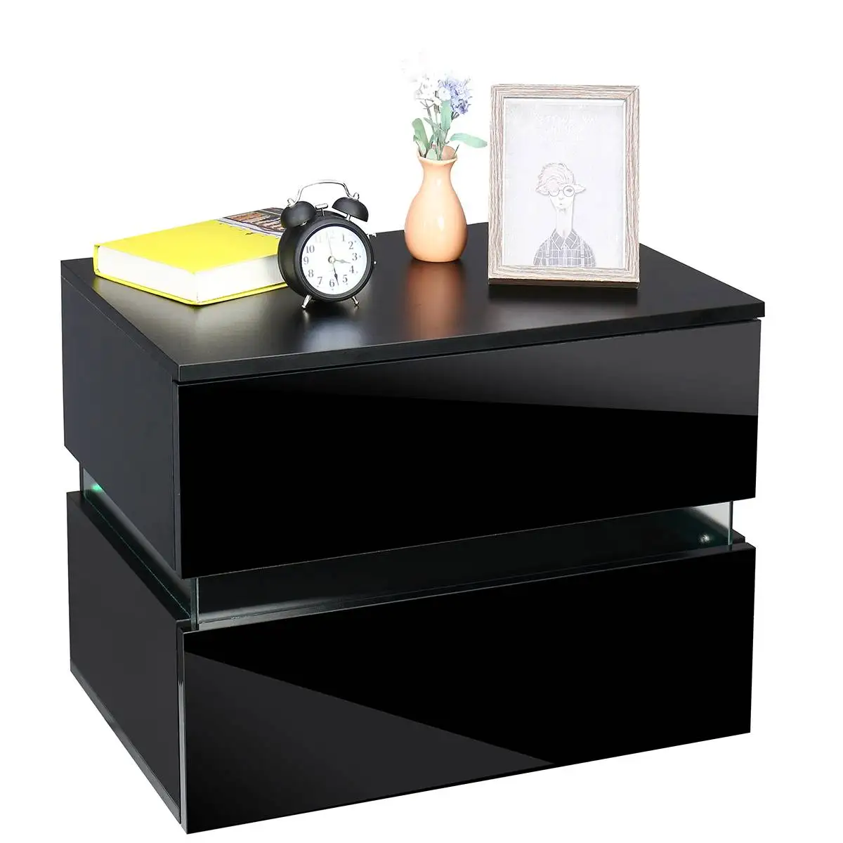 LED RGB กาแฟตารางชาตาราง Nightstand ลิ้นชักห้องนั่งเล่นเฟอร์นิเจอร์ Modern ข้างเตียงตารางแฟ้ม Organizer จัดเก็บ...