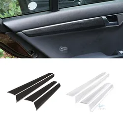 For Mercedes Benz C class W204 2008 2009 2010 2011 2012 2013 ABS Carbon Texture Interior Door Window Panel Protective Cover Trim