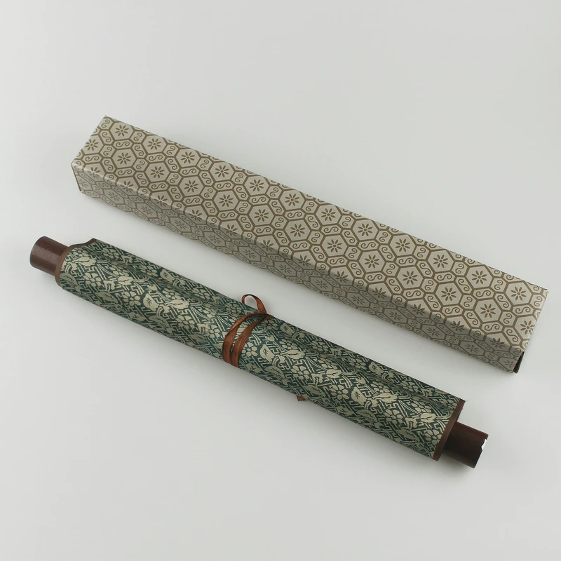 Chinese Style Ink Silk Scroll Painting Silk Reel Rolling Wall Hanging Art for Wall Picture Decoration (39 in x 12 in)
