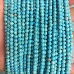4/6/8/10/12/14MM Turquoise Round Gemstone Hubei Line Loose Natural Stone Beads For Jewelry Making DIY
