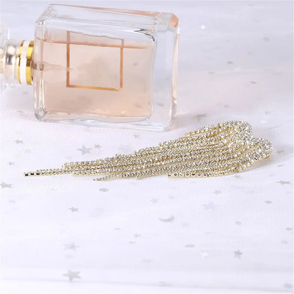 Exquisite Party Activity Rhinestone Alloy Wedding Heart Shape Tassels Brooch Pins For Women|Girls