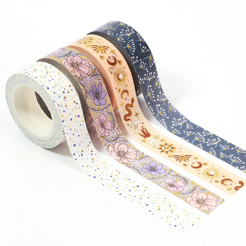 1Pcs Star Flower Washi Paper Masking Tape Decorative Adhesive Tape Scrapbooking Sticker For Diary Gift Wrapping Stationery тейпы