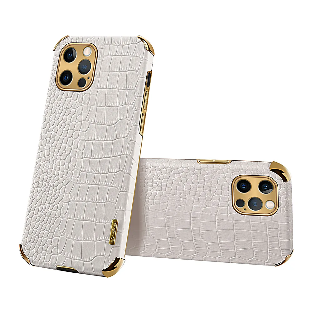 For iPhone 14 15 Pro Max Plus Case Luxury PU Crocodile Leather Texture Phone Cover For iPhone 12 13 Mini 11 Pro Max Case Shell