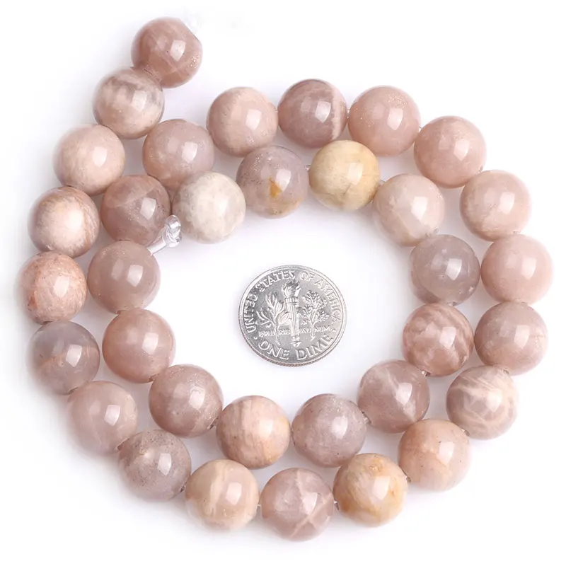 1.5mm-2mm Big Hole Natural Sunstone Round Beads For Jewelry Making Strand 15 inch DIY Jewelry Bead For Bracelet For Women Gifts