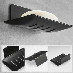 Jabonera de aleación de aluminio para baño, soporte de esponja de jabón montado en la pared, organizador de accesorios de cocina, sin perforación