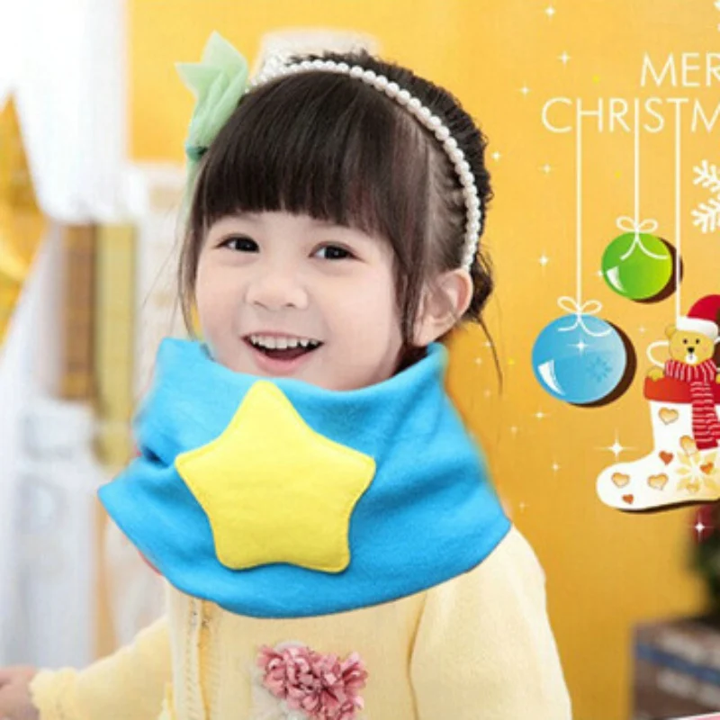 

Korean Candy Color Star Cotton Ring Scarf Cute Children Kids Girls Cashmere Brand Warm Fur Collar Burderry Bufandas Sjaal