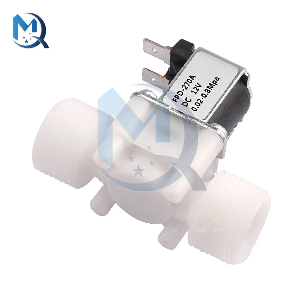 Solenoid Valve Switch Flat Angle Type Normally Closed Inlet Solenoid Valve Switch 3/4 DC12V DC24V AC220-240V for Water Dispenser