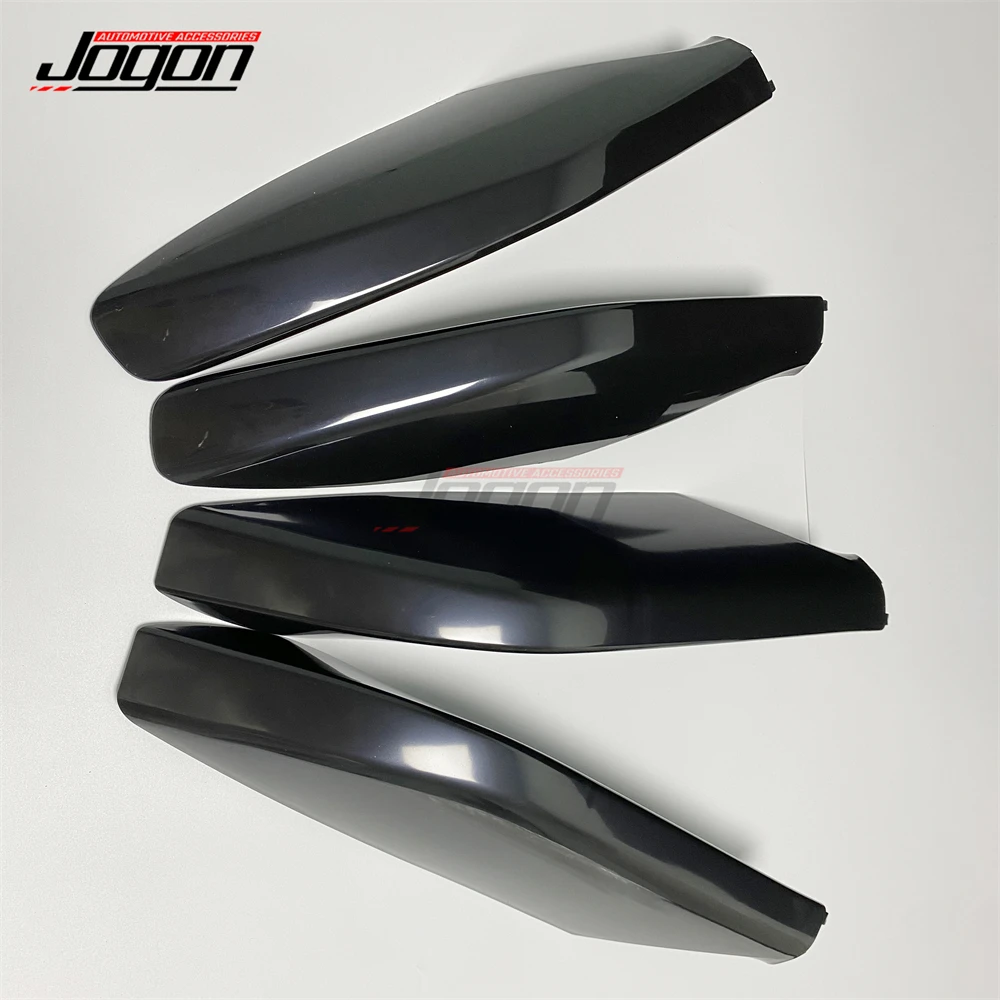 أسود ABS حامل سقفي بار السكك الحديدية نهاية غطاء للحماية قذيفة 4 قطعة لتويوتا لاند كروزر برادو Fj120 2003 - 2009 #4