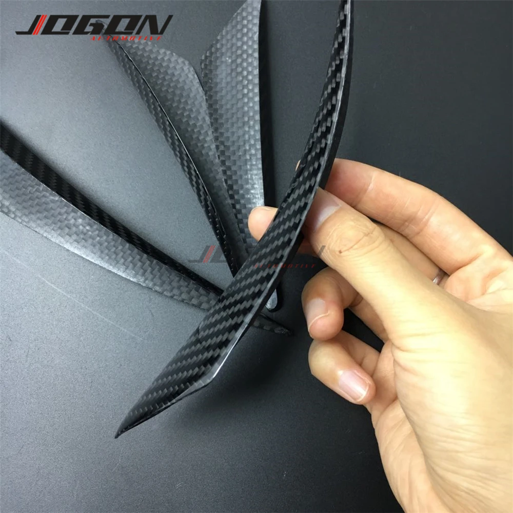 4Pcs Real Carbon Fiber Universal Front Bumper Lip Decoration Diffuser Splitter Fins Body Spoiler Canards Car Tuning Canard