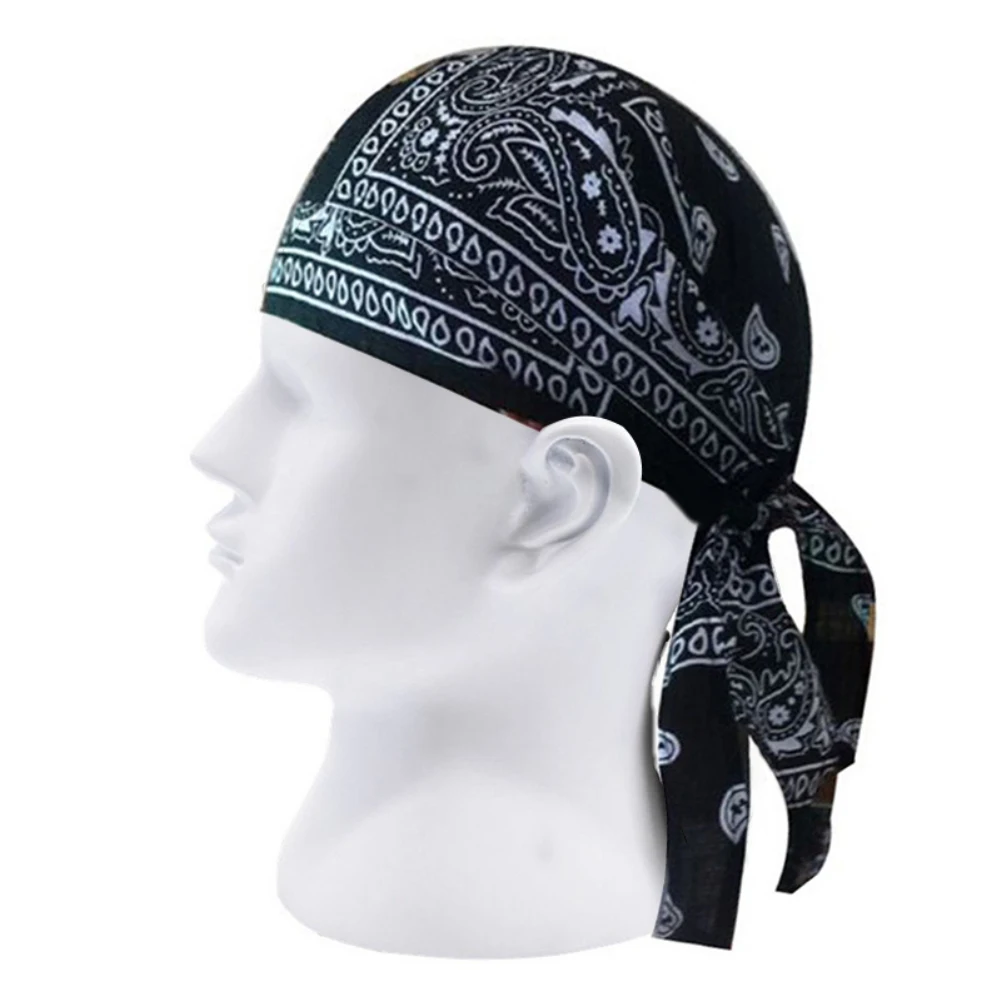 2022 Men Pirate Hat Hip-hop Paisley Print Motorcycle Wrap Biker Hat Cotton Cycling Bandana Headscarf Man Skull Cap Headscarf Hat