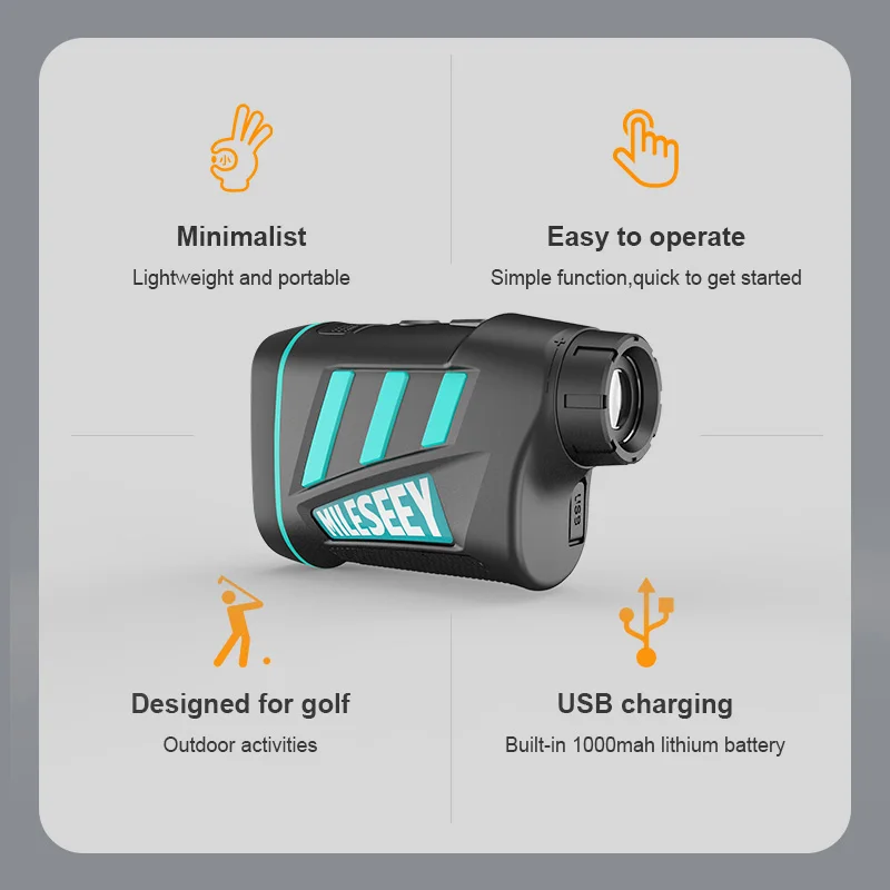 Imagem -05 - Mileseey-recarregável Laser Range Finder Monocular Rangefinder Medida do Ângulo de Velocidade para Golf Hunting Pf240 600m