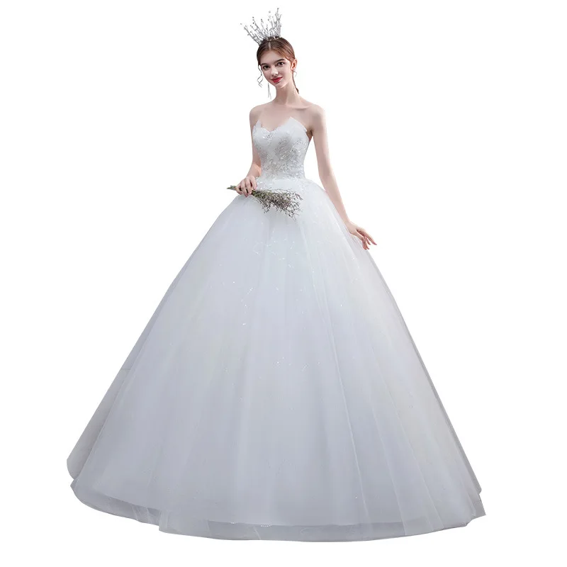 Angepasst Mode Licht Hochzeit Kleid Einfache Perlen Spitze Appliques Brautkleider Kleid Vestido De Novia Plus Größe Echt Foto