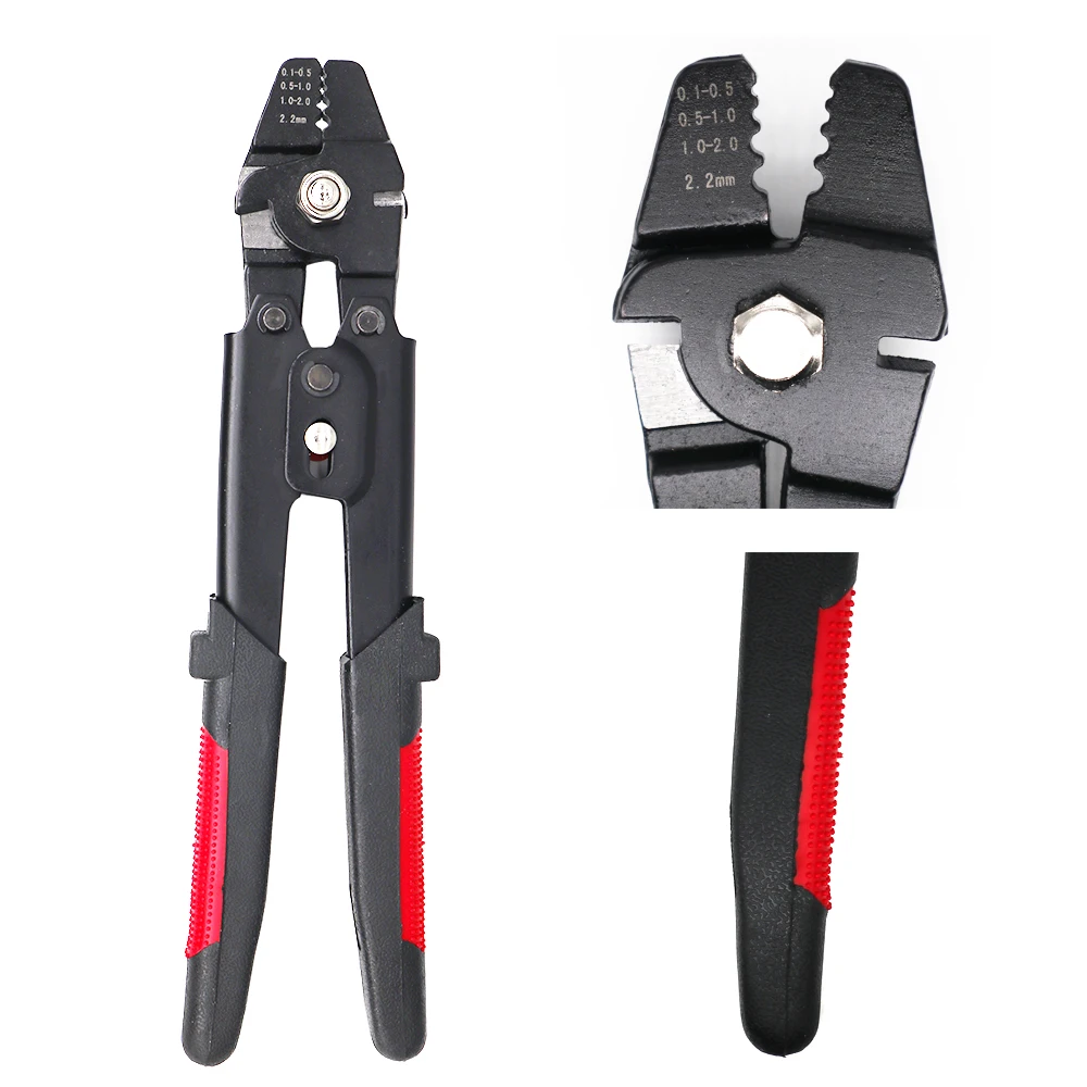 Wire Rope Crimping Tool Fishing Crimping Tool With 150Pcs 1.2/1.5/2mm Aluminum Double Barrel Ferrule Crimping Loop Sleeve Kit