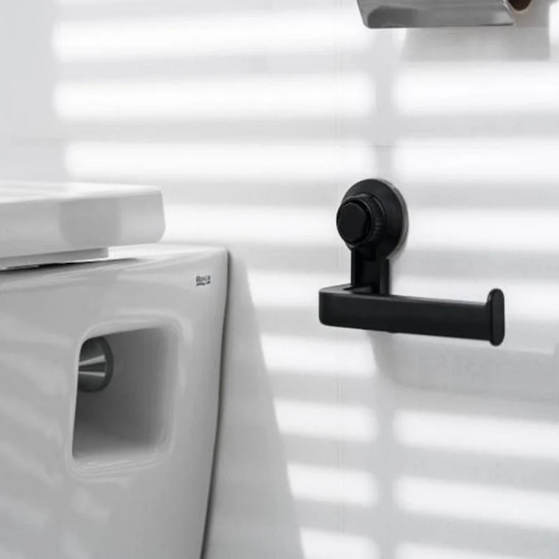 2PCS Wall Mounted Suction Cup Toilet Paper Roll Holder Bathroom Tissue Storage Organizer - Clear