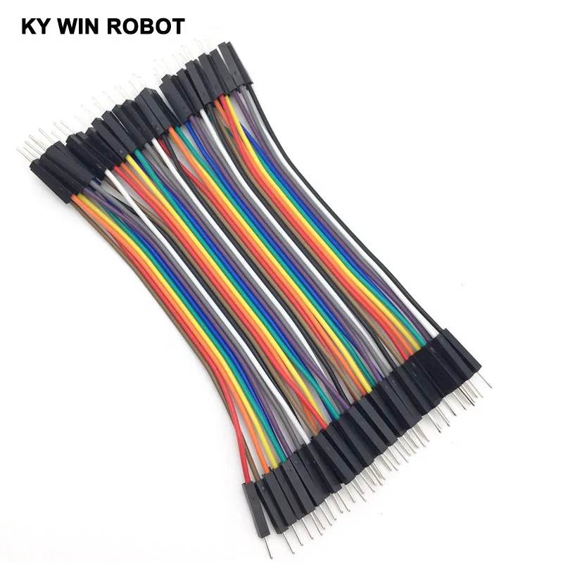 40pcs dupont cable jumper wire dupont line maschio a maschio dupont line 10cm 2.54MM 1P per arduino KIT fai da te
