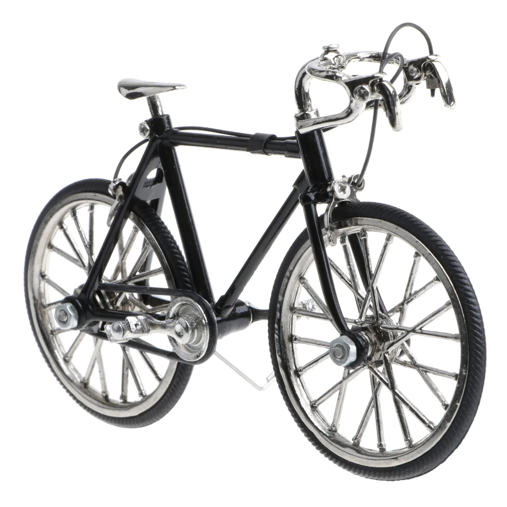 1:16 Scale Alloy Diecast Model Mini Bicycle Toy, Black Color Road Simulation Bike