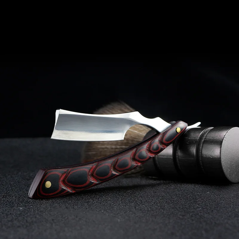 Manual de madeira Handle barbear para homens, alta qualidade, barbeiro profissional, corte do cabelo, mudar o tipo de lâmina, faca de barbear