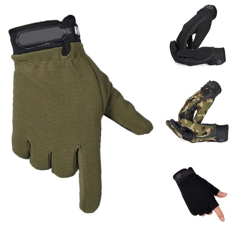 Guantes deportivos ligeros y transpirables para hombre y mujer, guante de dedo completo antideslizante, medio dedo, ciclismo al aire libre, pesca,