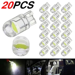 20pcs Light Bulbs T10 LED COB 6000K White W5W Car Interior Light Dome Lamp Map Bulb 168 194 Turn Signal Light Door Light
