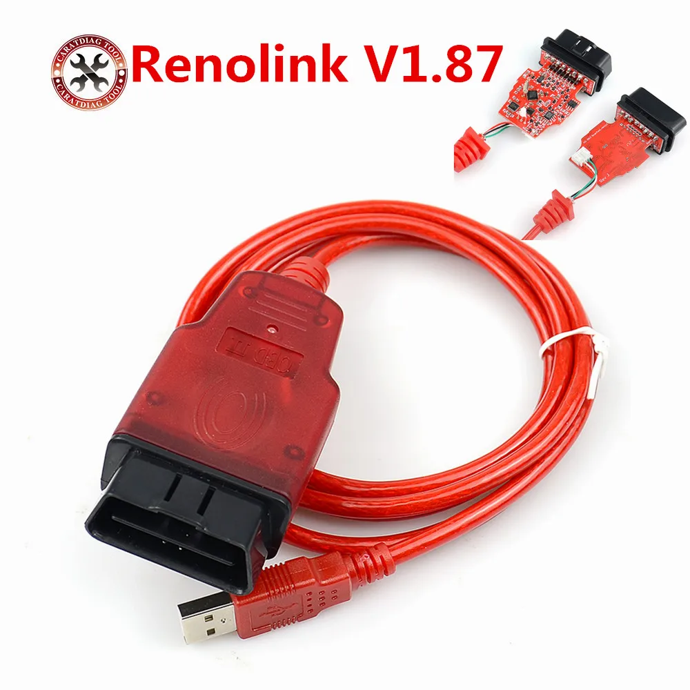 Renolink V1.87/V1.99 For Re-nault ECU Programmer OBD2 Car Diagnostic Cable For Re-nault/D-acia Key Programmer Airbag/ECU Reset