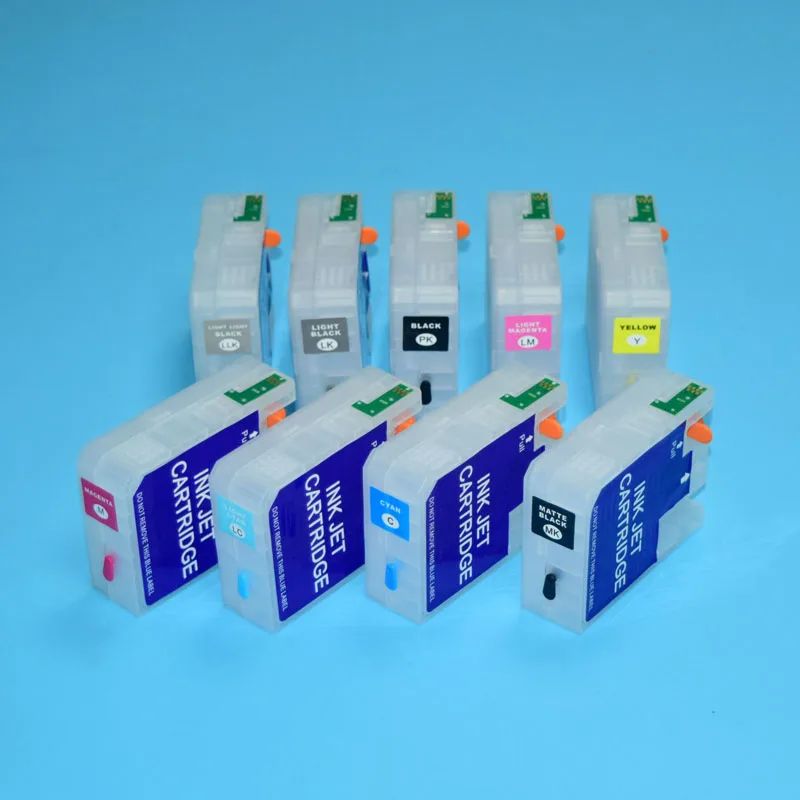 9Pcs 80 Ml/stk Hervulbare Inktpatronen Met Permanente Chip Fo Epson Surecolor P800 SC-P800 Europa Printer T8501