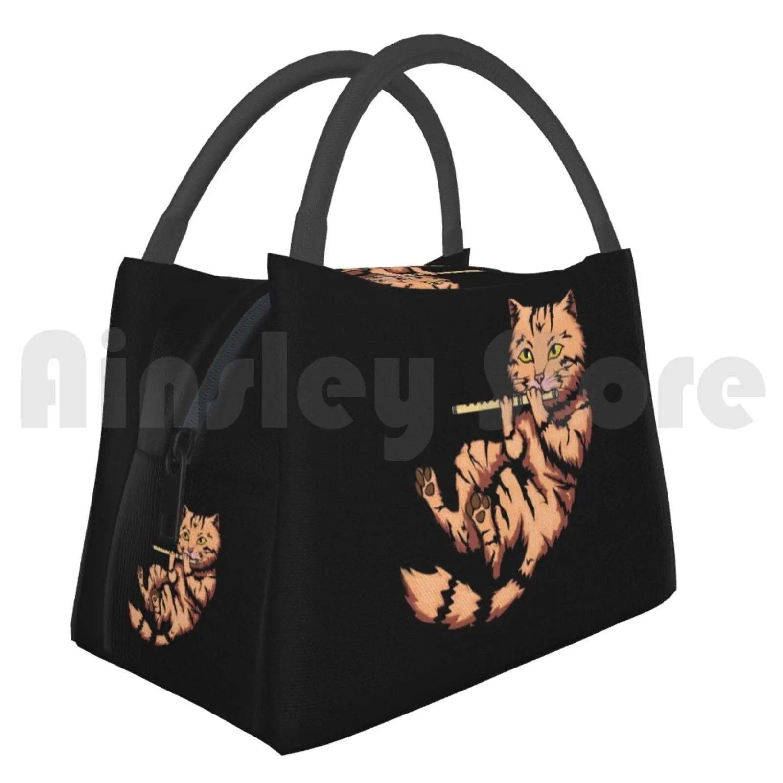 

Portable Insulation Bag Cat With Flute Cat Cats Music Instrument Musical Instrument Domestic Animal Meow