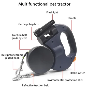 Double Dog Leash Retractable Roulette Leash Pet Walking Lead Small And Big Dog Traction Rope 3M Long Leashes For Two Dogs 6