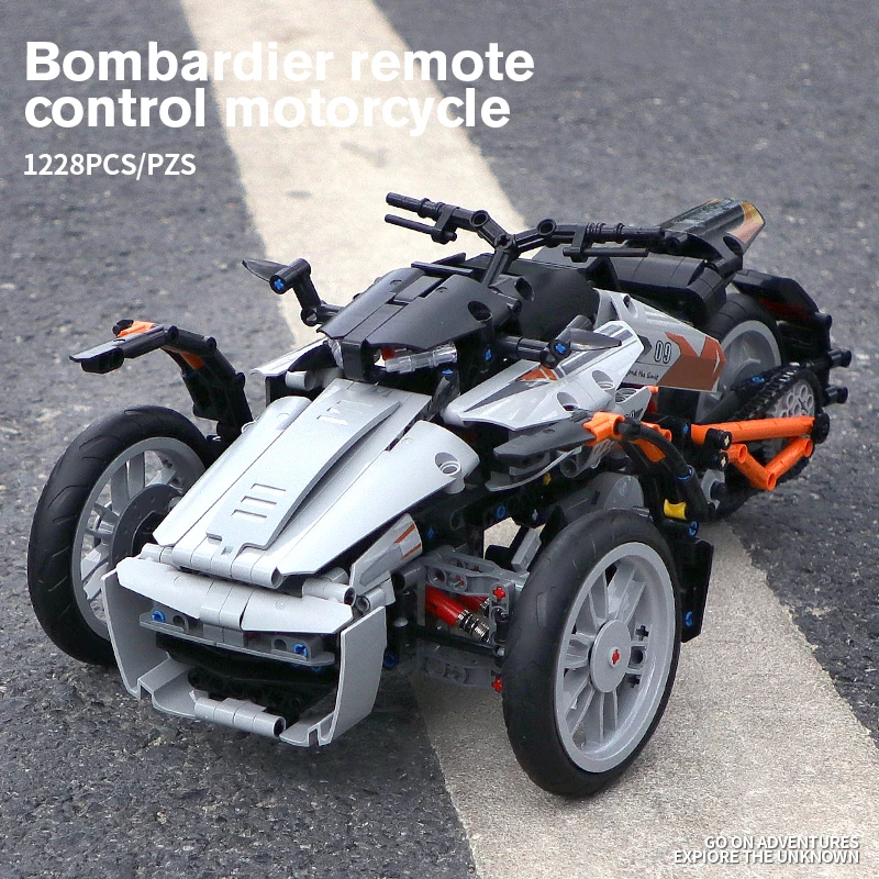 

В наличии бомбардир Can Am Spyder мотоцикл APP RC гоночный креативный MOC 50021 технология строительные блоки кирпичи игрушки подарки