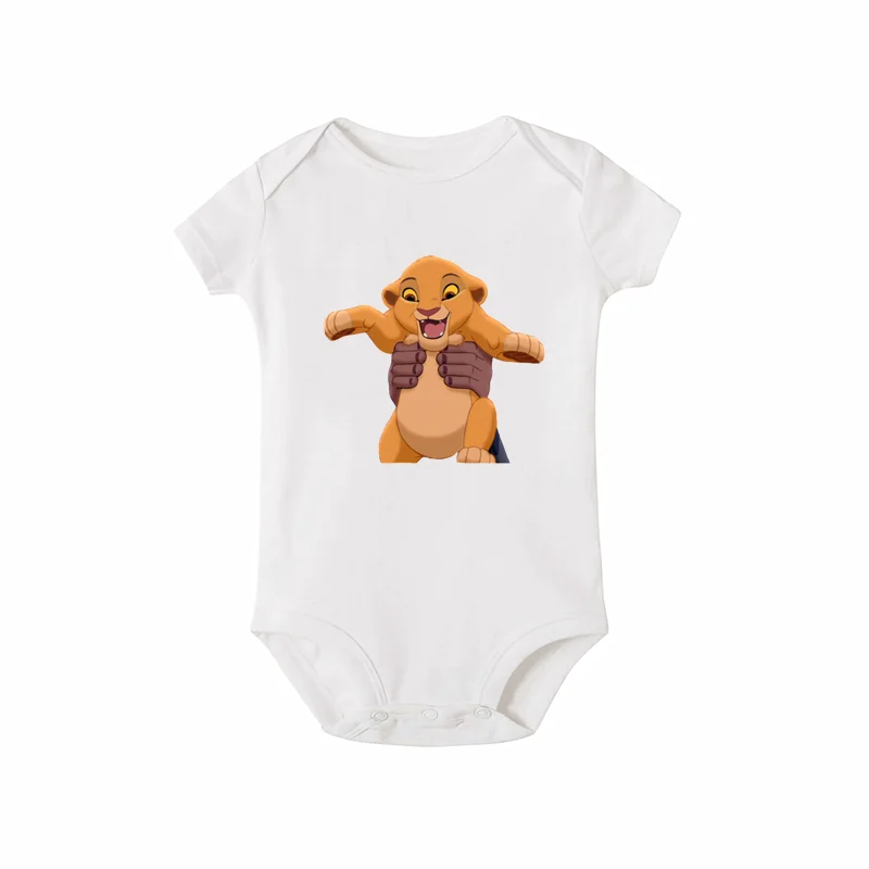 2020 Infant Newborn Bodysuits Baby Cute Lion Cartoon Aniaml King Print Short Sleeve Romper Jumpsuit Outfits Boys Girls Clothes