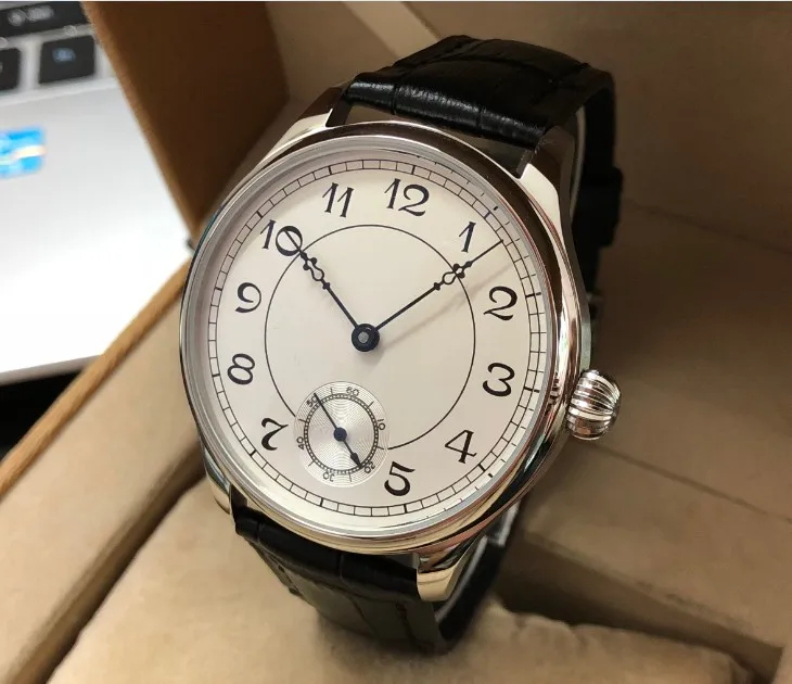 

44mm GEERVO white dial Asian 6498 17 jewels Mechanical Hand Wind movement men's watch Mechanical watches wholesale GR36-20