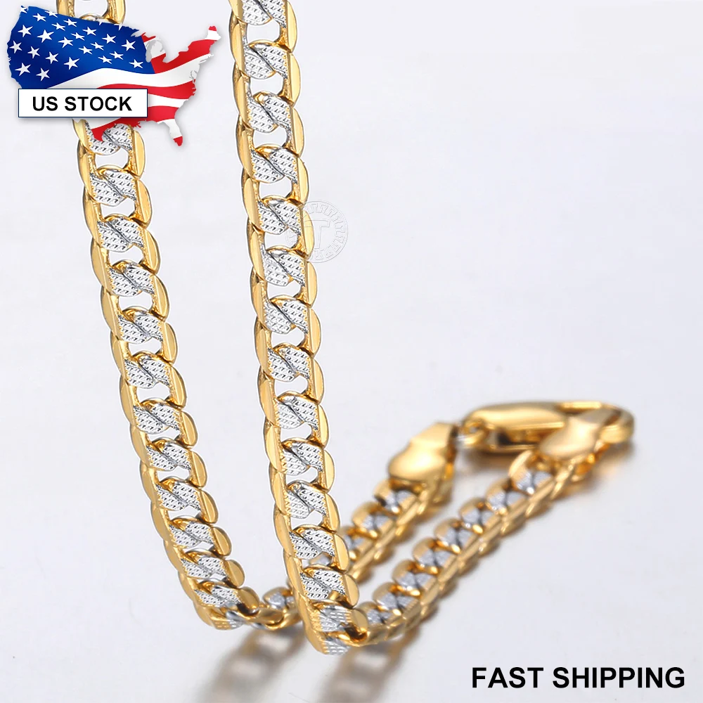 Gold Color Chain Necklace for Men Women Cuban Link Chains Mens Womens Necklaces Wholesale 2021 Fashion Men\'s Woman Jewelry LGN64