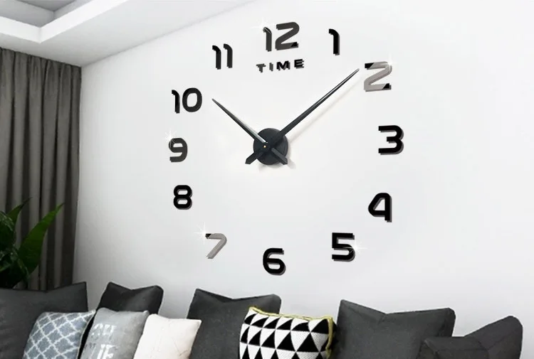 Oversized 1M wall clock eva acrylic creative DIY wall clock mirror wall sticker clock