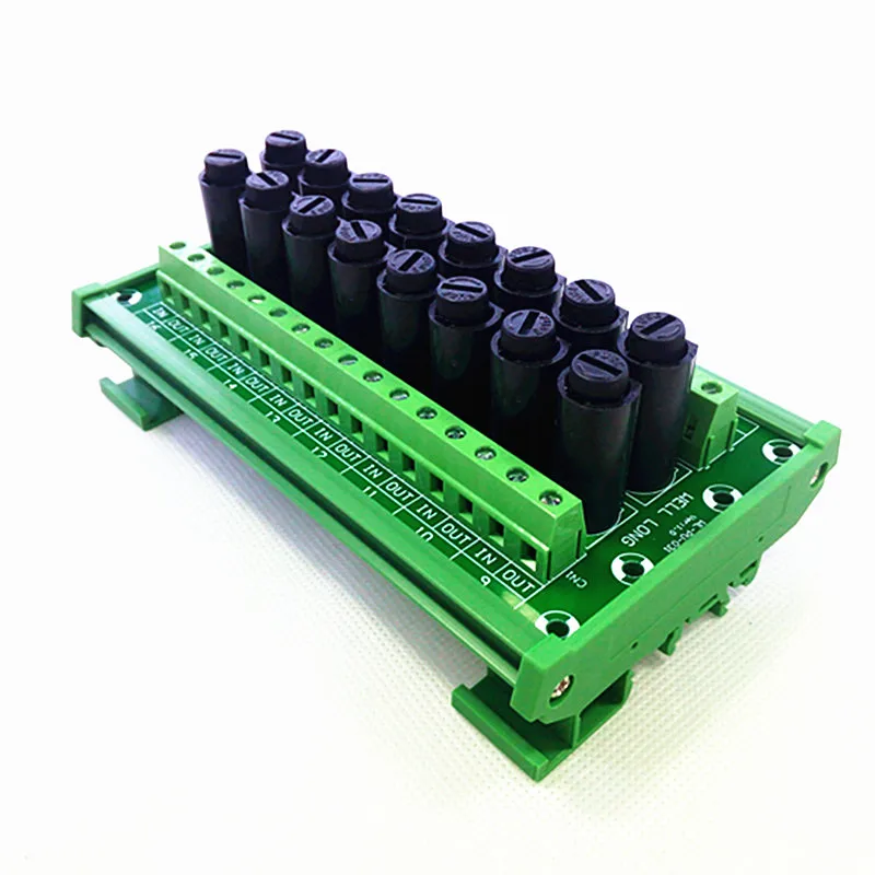 

Fuse Module,DIN Rail Mount 16 Channel Fuse Power Distribution Module Board.