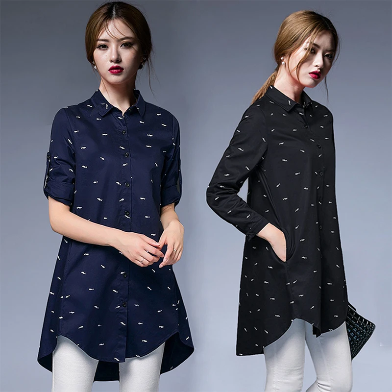 Camicia in camicetta di cotone 100% donna primavera autunno Top e camicette da donna Top camicie da donna abiti abbigliamento taglie forti blusa nave libera