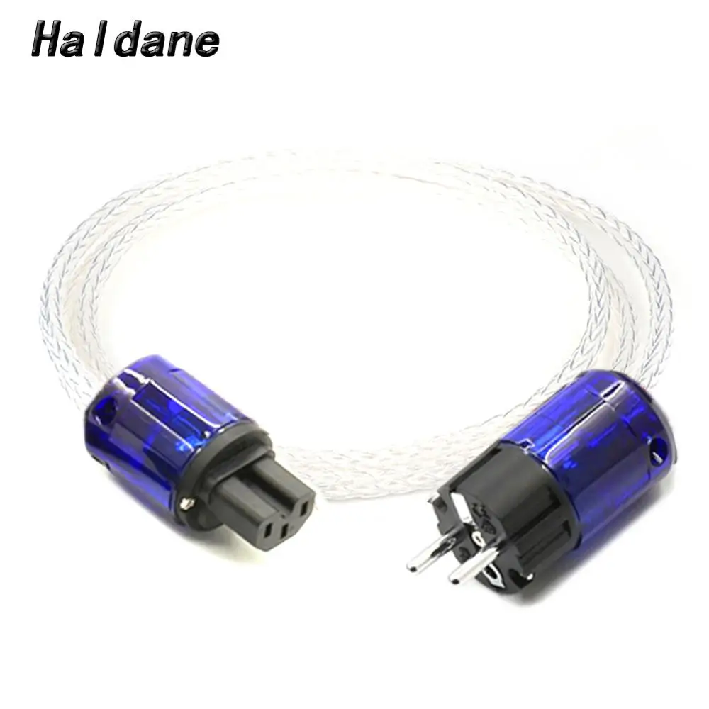 

Haldane16core AG 7NOCC Twist Silver plated Audiophile European AC Power Cord Cable Hi-End Schuko US EU Rhodium plated Power Plug