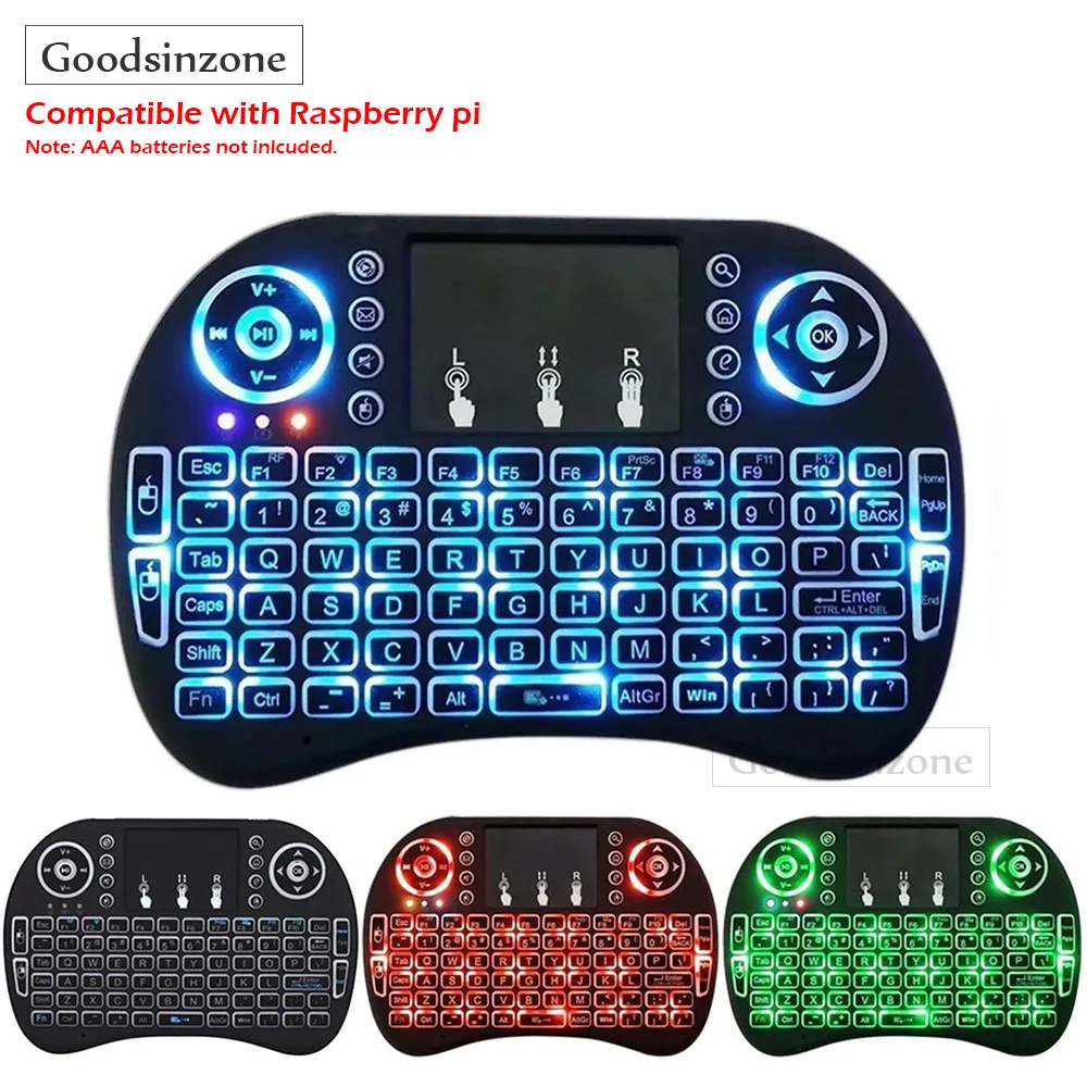 

Raspberry Pi 4 LED Backlit Mini 2.4G Wireless Keyboard, Air Mouse For Raspberry Pi 4 Model B / 3 Model B /3B/4B