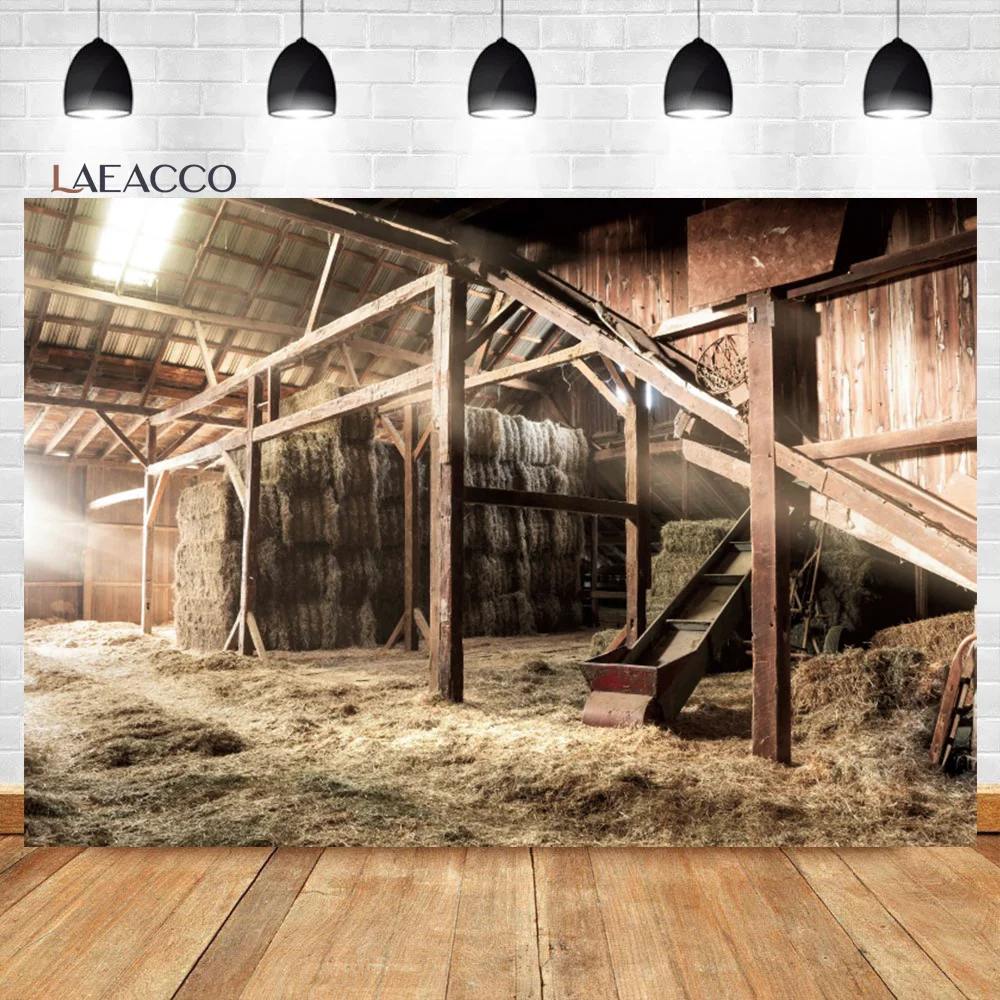 Laeacco Wild West Photography Backdrops Farm Western Cowboy Wood Barn Saloon Baby Birthday Background For Photo Studio Photocall