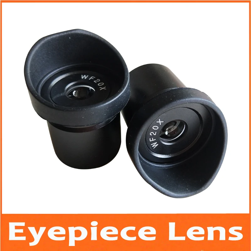 WF20X 10mm Wide Angle Stereo Microscope Optical Eyepiece Lens 30mm 30.5mm with Rubber Eye Guards Cylinder Eye Shield Caps