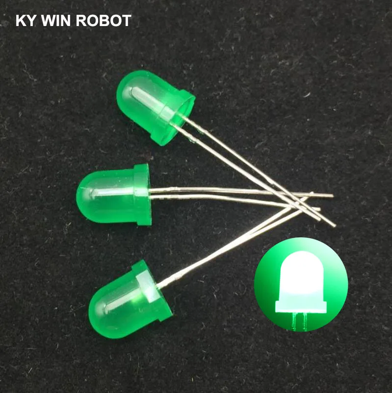 20 sztuk biały czerwony, zielony, niebieski, żółty, kolory 8mm 20mA rozproszone światło-dioda emitująca led 3V lampa wybrane elementy zestaw