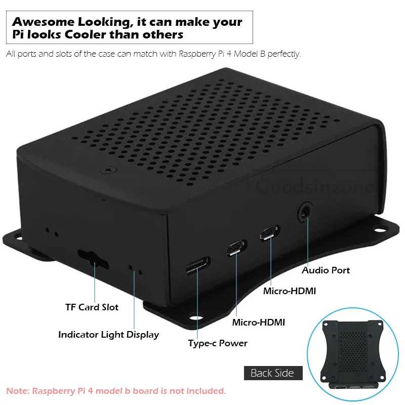 Raspberry Pi 4 Modell B Aluminium Fall mit Lüfter Kühlkörper Kit, metall Shell Box + Onboard Lüfter Set (Pi4 Nicht Enthalten)