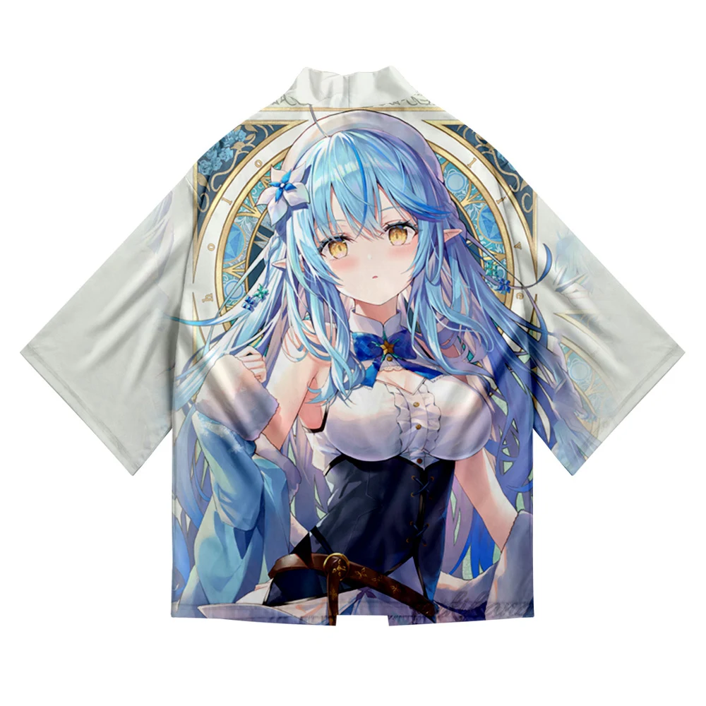 

HOLOLIVE VTuber Yukihana Lamy 3D Summer Holiday Women/Men Three Quarter Sleeve Sexy Style Blouse Kawaii Style Fashion Kimono