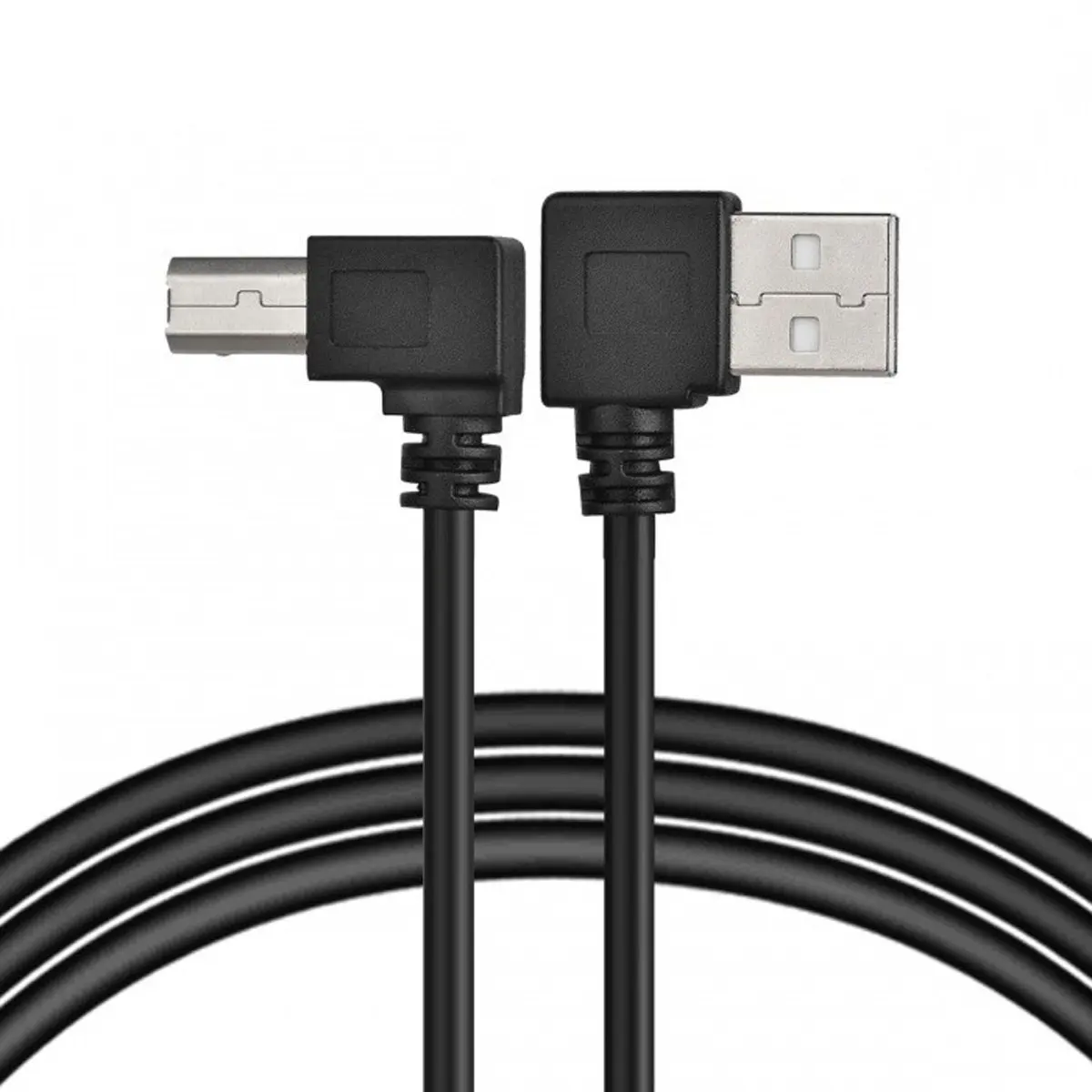 Double 90 Degree Right Angled USB 2.0 A Male to USB B Male Type B BM Right Left Angle Printer scanner cable 0.5M 1M