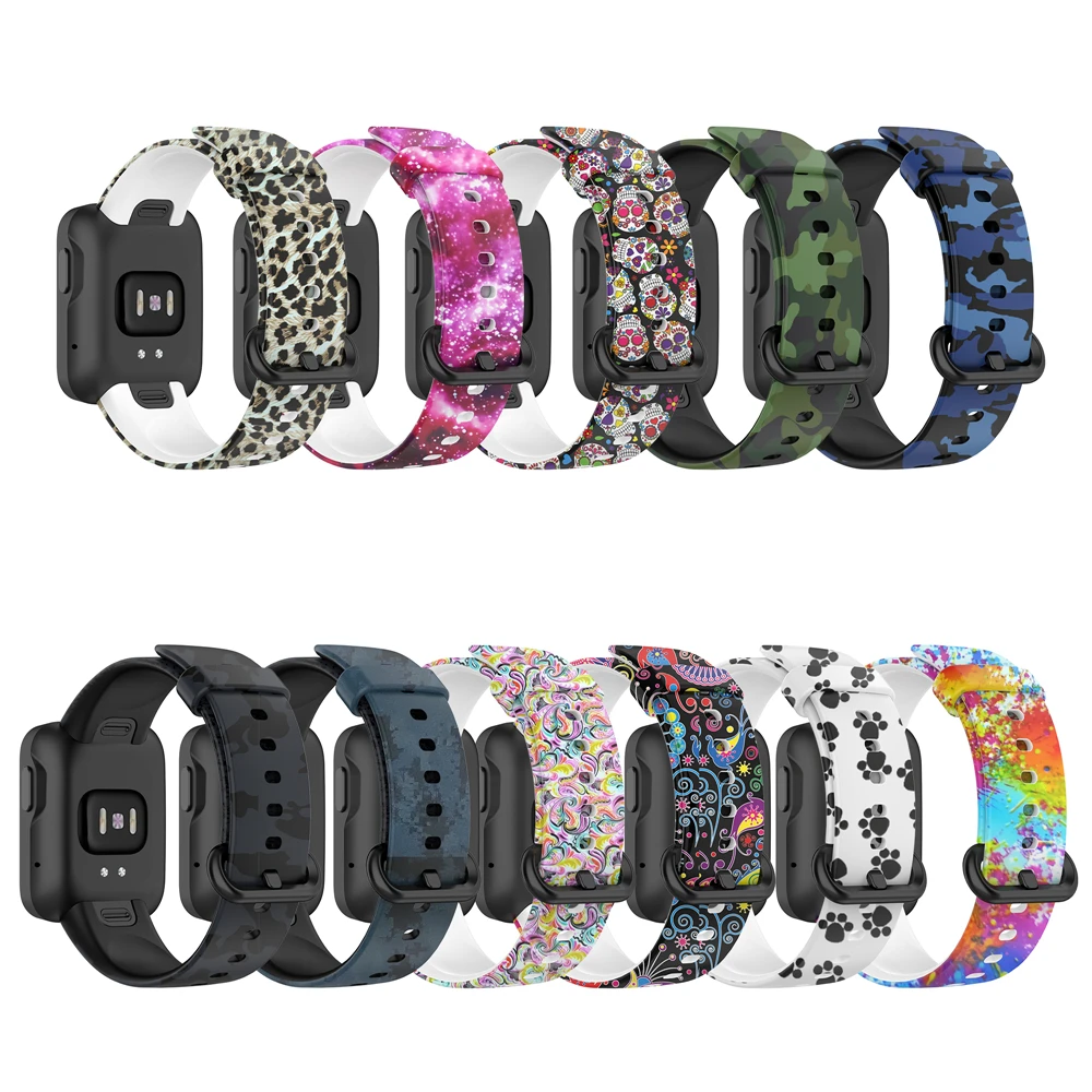 Printed Strap For XiaoMi Mi Watch Lite Smart Watch Replacement Wristband Silicone Sports Bracelet For Redmi WatchBand Correas