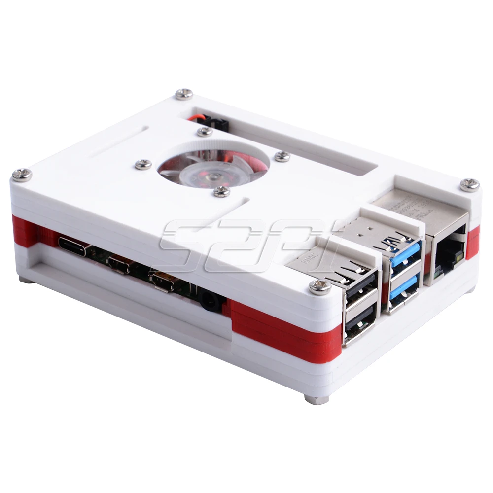 52Pi 9 Lớp Mới ABS Bao Màu Cờ Sắc Áo Tây Ban Nha Ý Anh Đức Pháp Có Quạt Làm Mát Chống Nóng Cho raspberry Pi 4 B