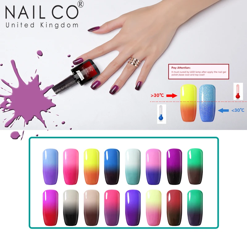 

NAILCO 10ml Thermal Color Changing Nail Polish Polisher For Nail Decoration Design Soak Off Uv Light Gel Nail Art Salon