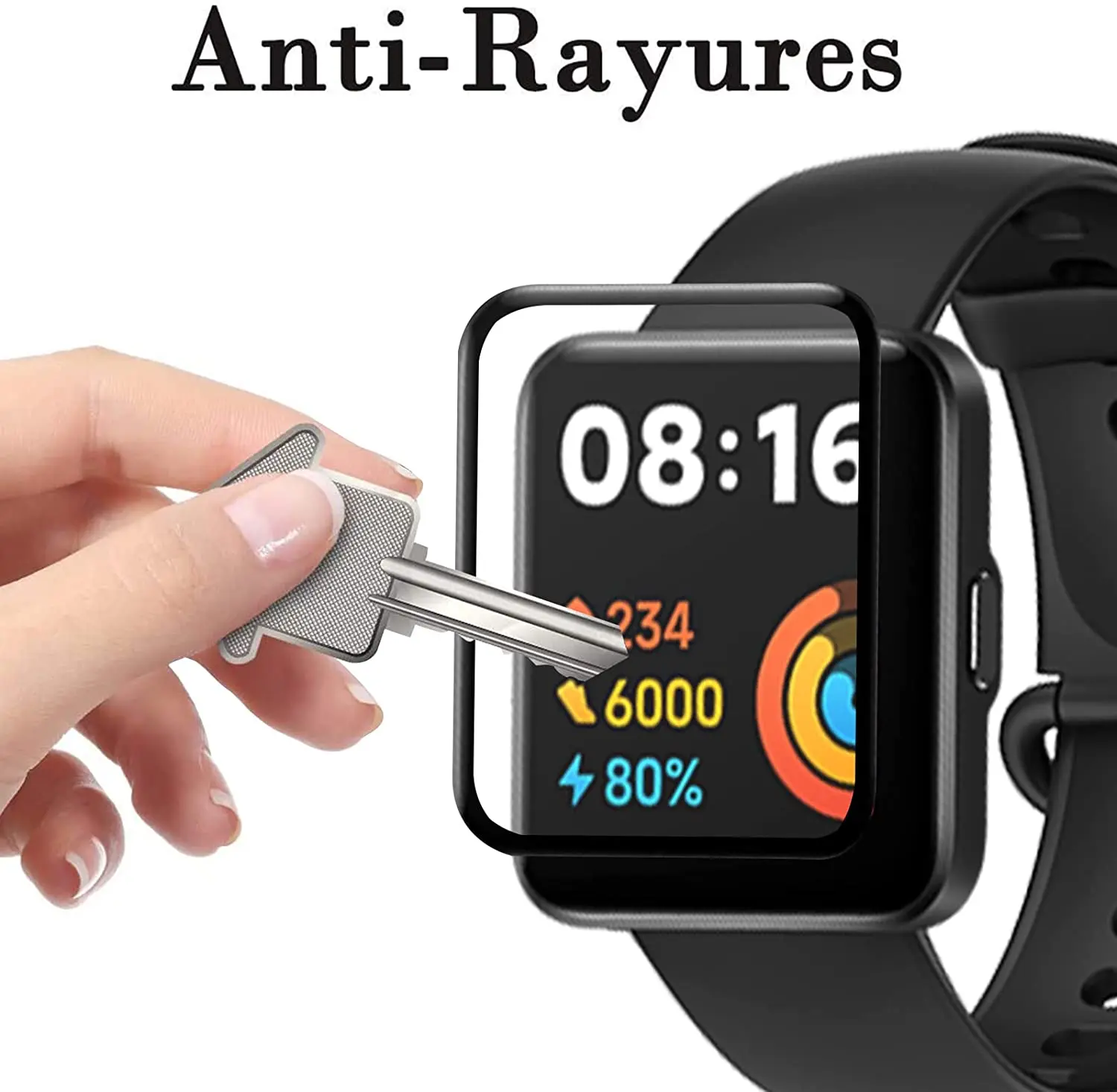 Vetro protettivo 3D per Xiaomi Redmi Wath 2 Lite Pellicola proteggi schermo a copertura totale per Xiaomi Mi Watch Lite Redmi Watch 2 Pellicola